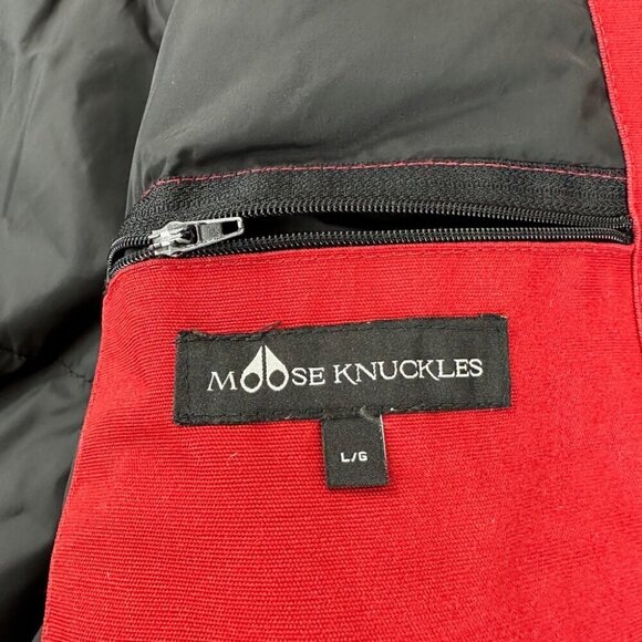 Moose knuckles Red Bomber Jacket Women’s Size L - Picture 12 of 16